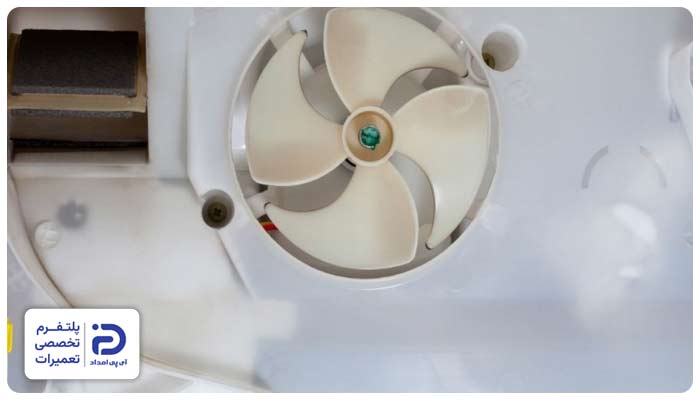 خرابی فن اواپراتور یا کندانسور از دلایل ارور h1 در یخچال اسنوا