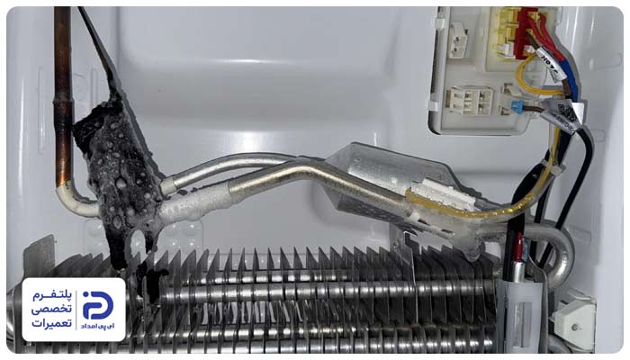 خرابی یا قطع شدن المنت از دلایل ارور f9 یخچال اسنوا