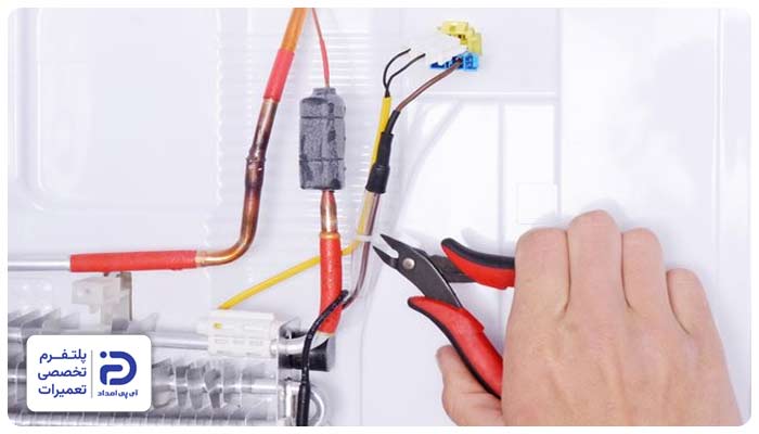 مشکل در اتصالات سیمکشی هیتر علت ارور f9 یخچال اسنوا