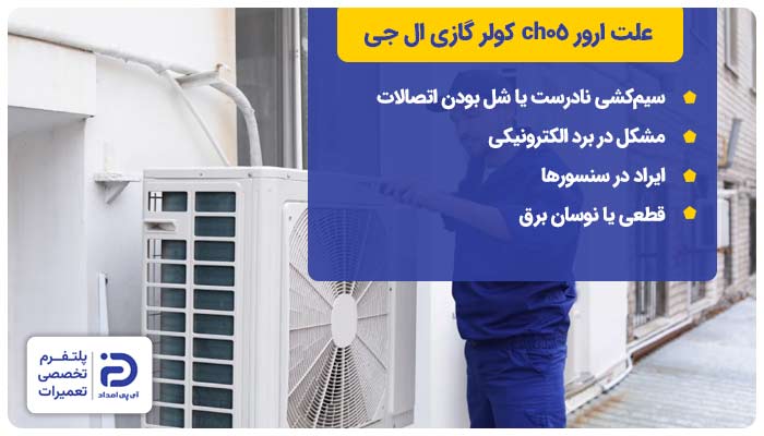 علت ارور ch05 کولر گازی ال جی