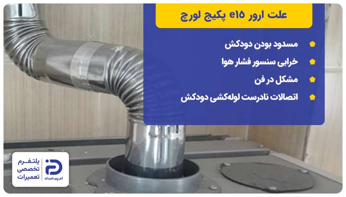 علت ارور E15 پکیج لورچ
