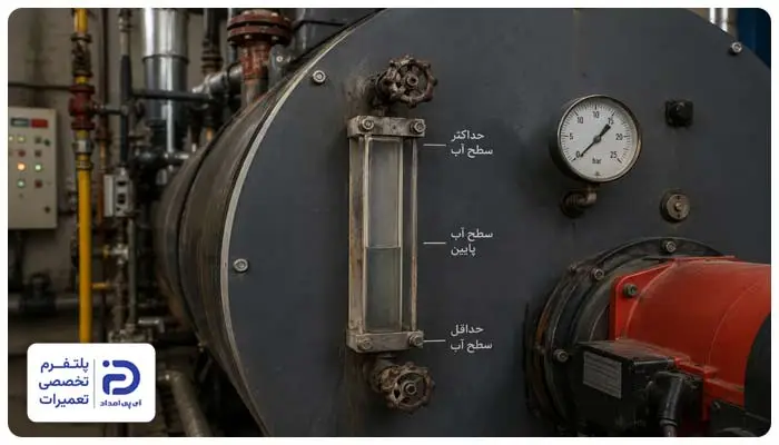کم بودن آب داخل دیگ علت گرم نشدن آب موتورخانه