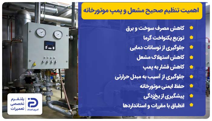 اهمیت تنظیم صحیح مشعل و پمپ موتورخانه