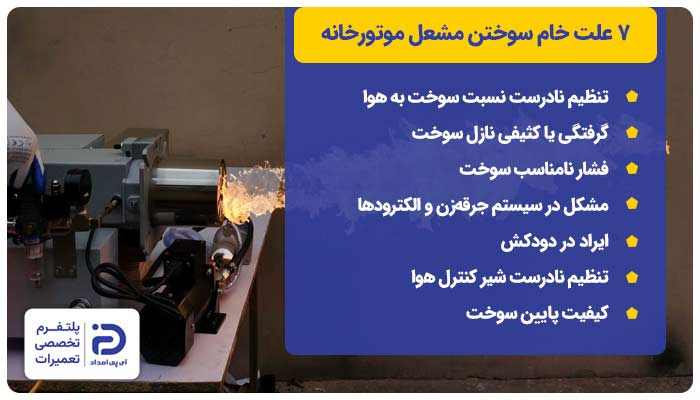 چرا مشعل موتورخانه خام می‌سوزد؟