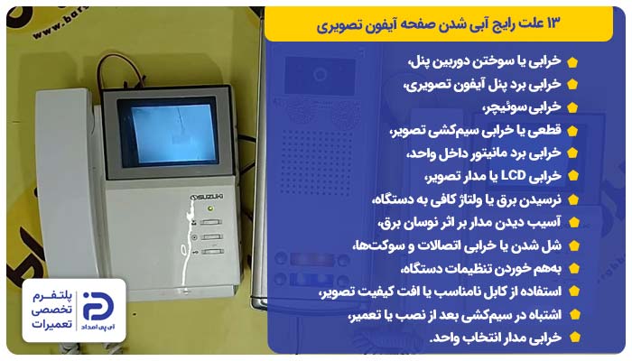 ۱۳ علت رایج آبی شدن صفحه آیفون تصویری