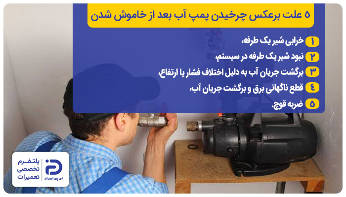 5 علت برعکس چرخیدن پمپ آب بعد از خاموش شدن