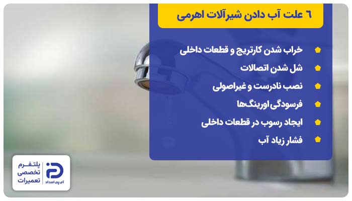 6 علت آب دادن شیرآلات اهرمی