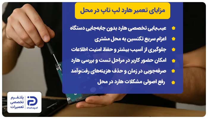 مزایای تعمیر هارد لپ تاپ در محل