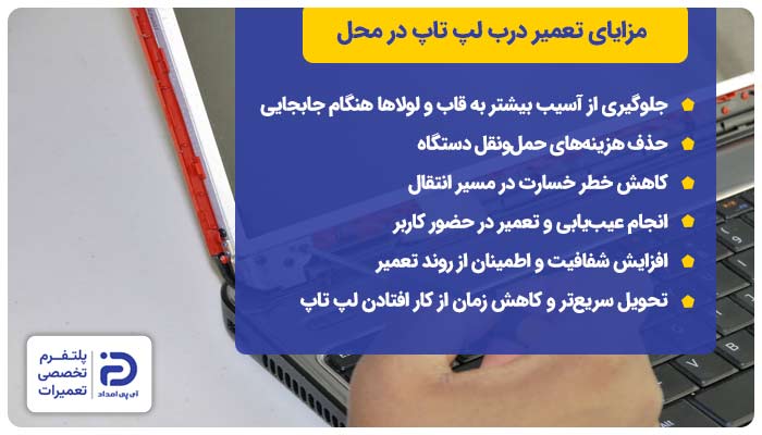 مزایای تعمیر درب لپ تاپ در منزل یا محل کار