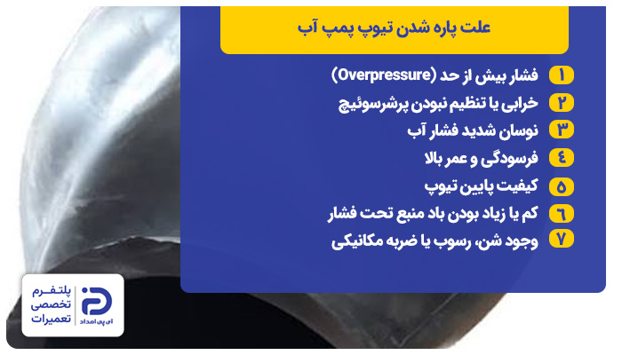 دلایل پارگی تیوپ پمپ آب