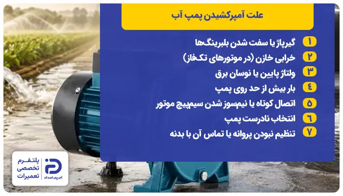 علت آمپر کشیدن پمپ آب 
