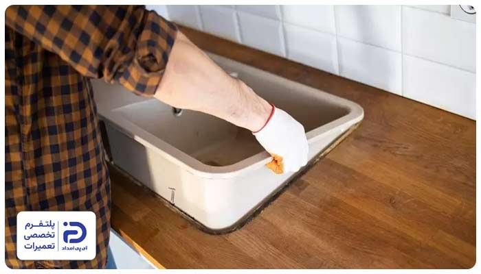 نصب سینک توکار ایلیا استیل