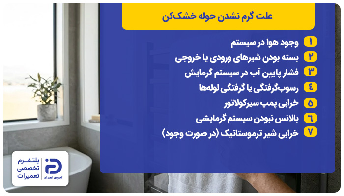 علت گرم نکردن حوله خشک‌کن