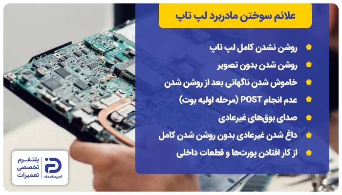 علائم سوختن مادربرد لپ تاپ