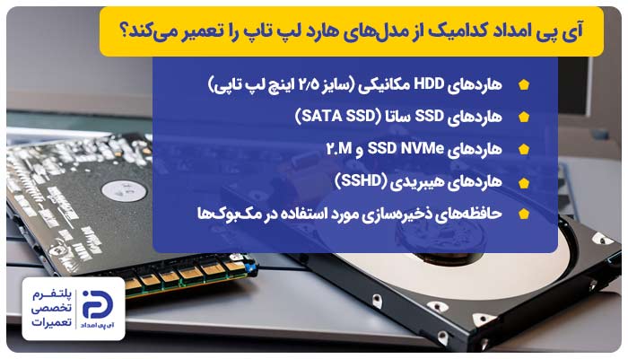 آی پی امداد کدامیک از مدلهای هارد لپ تاپ را تعمیر میکند؟