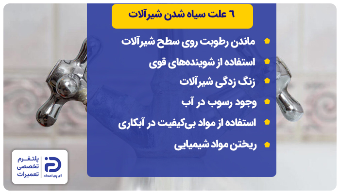 دلایل سیاه شدن شیرآلات