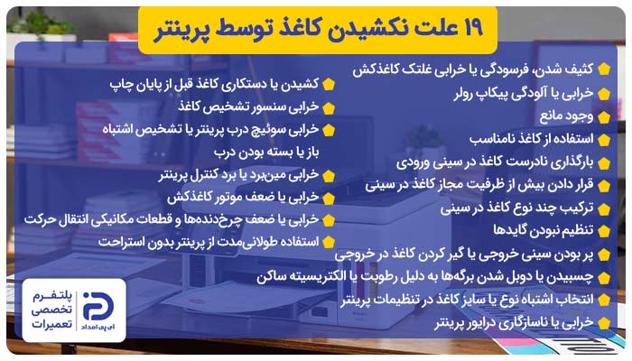19 علت نکشیدن کاغذ توسط پرینتر