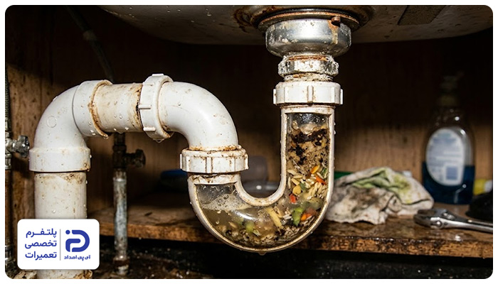 گرفتگی سیفون علت گرفتگی سینک ظرفشویی 