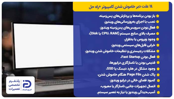 14 علت دیر خاموش شدن کامپیوتر 