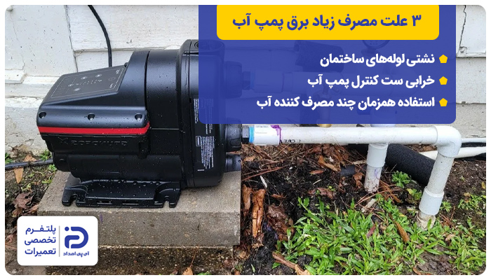 3 علت مصرف زیاد برق پمپ آب