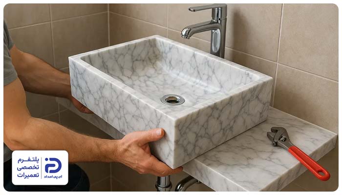 فشار زیاد از دلایل ترک خوردن روشویی