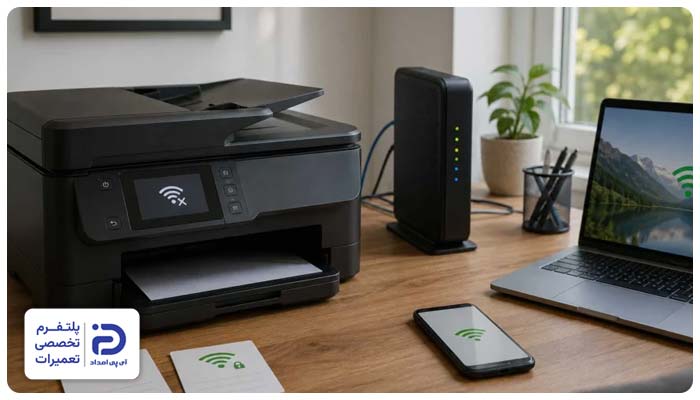 متصل نبودن پرینتر و کامپیوتر به یک شبکه Wi-Fi از دلایل پیدا نکردن پرینتر در ویندز 10