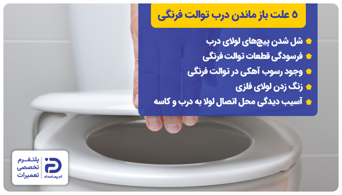 5 علت باز ماندن درب توالت فرنگی