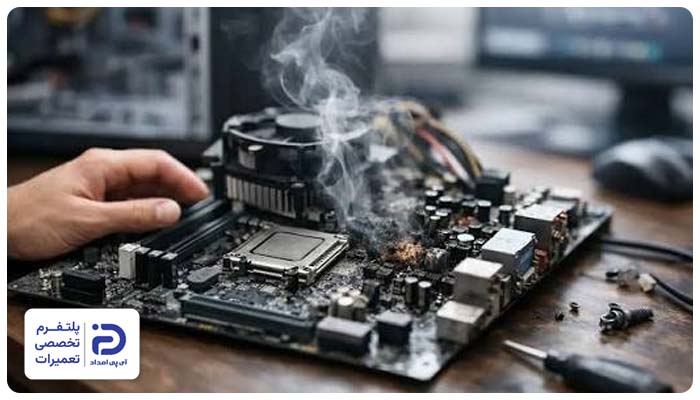 فرسودگی و استهلاک قطعات مادربرد علت سوختن مادربرد لپ تاب