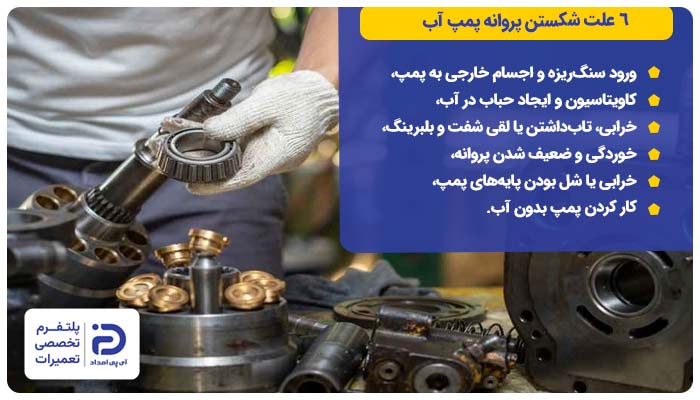 6 علت شکستن پروانه پمپ آب