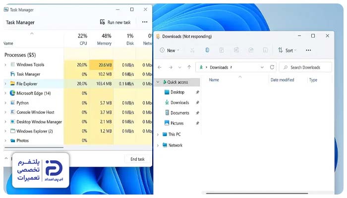 هنگ کردن فرآیند Windows Explorer از دلایل هنگ کردن تسک بار در ویندوز