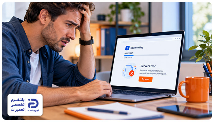 خراب بودن لینک یا مشکل سرور سایت علت دانلود نکردن لپ تاپ