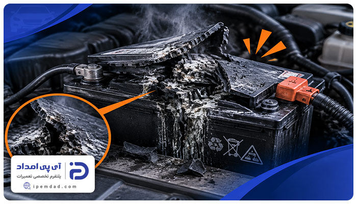 ترکیدن باتری ماشین