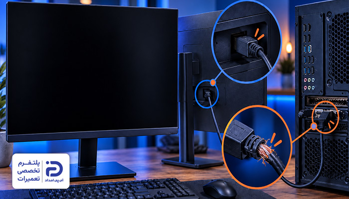خرابی یا شل بودن کابل تصویر، علت سیاه شدن صفحه کامپیوتر
