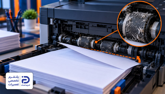 کثیف شدن غلطکهای کاغذکش علت کج پرینت گرفتن پرینتر