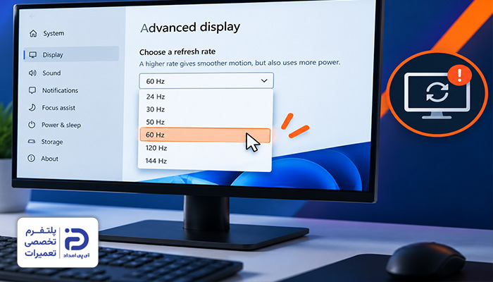 تنظیم نادرست Refresh Rate علت پرش مانیتور کامپیوتر