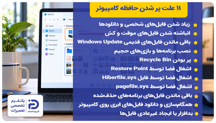 11 علت پر شدن حافظه کامپیوتر