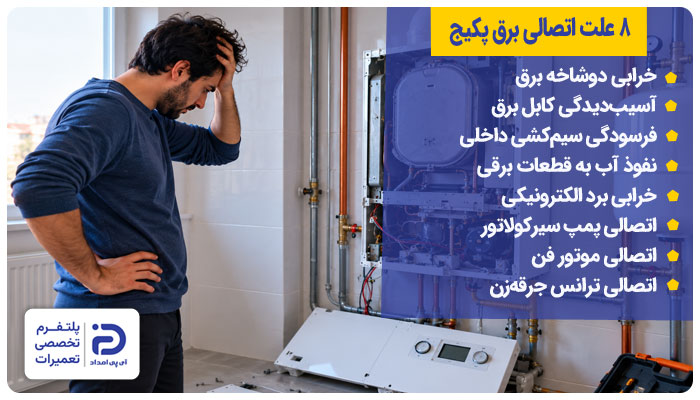 8 علت اتصالی برق پکیج