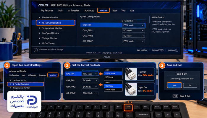 تنظیم اشتباه حالت DC یا PWM فن در بایوس علت زیاد شدن صدای فن کامپیوتر